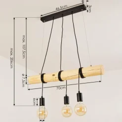 Luminaires Scandinaves-hofstein Suspension Canedo Écru, Noir, 3 lumières
