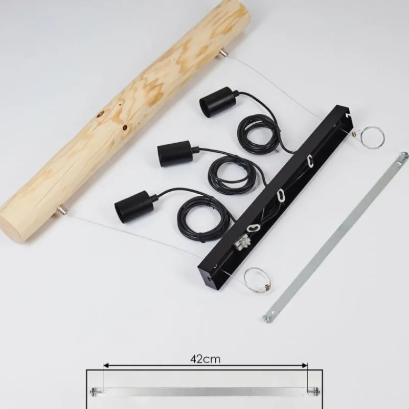 Luminaires Scandinaves-hofstein Suspension Canedo Écru, Noir, 3 lumières