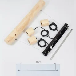 Luminaires Scandinaves-hofstein Suspension Canedo Écru, Noir, 3 lumières