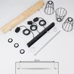 Lampes Vintages & Rétros-hofstein Suspension Canedo Écru, Noir, 3 lumières