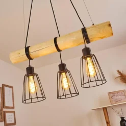 Lampes Vintages & Rétros-hofstein Suspension Canedo Écru, Noir, 3 lumières