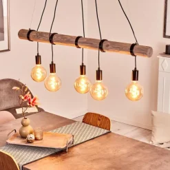 Lampes Vintages & Rétros-hofstein Suspension Canedo Gris, Noir, 5 lumières