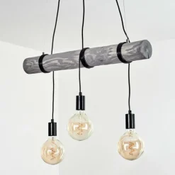 Lampes Vintages & Rétros-hofstein Suspension Canedo Gris, Noir, 3 lumières