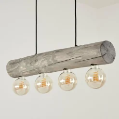 Lampes Vintages & Rétros-hofstein Suspension Canedo Gris, Noir, 4 lumières