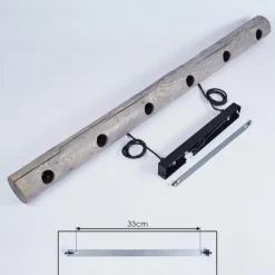 Lampes Vintages & Rétros-hofstein Suspension Canedo Gris, Noir, 6 lumières