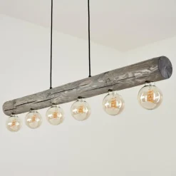 Lampes Vintages & Rétros-hofstein Suspension Canedo Gris, Noir, 6 lumières