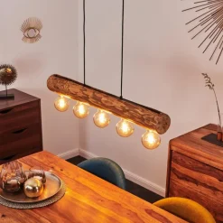 Luminaires Scandinaves-hofstein Suspension Canedo Noir, 5 lumières