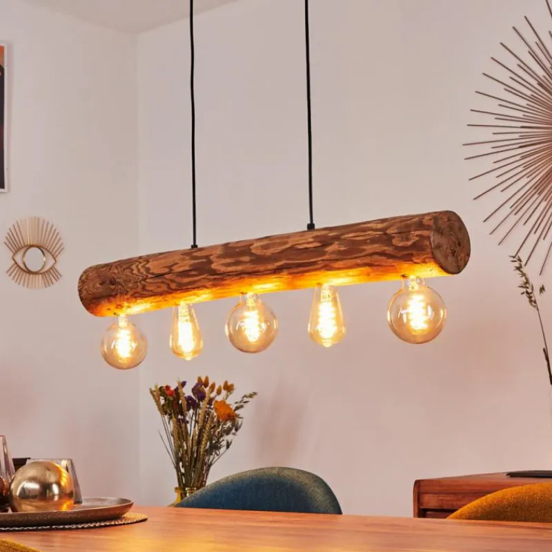 Luminaires Scandinaves-hofstein Suspension Canedo Noir, 5 lumières