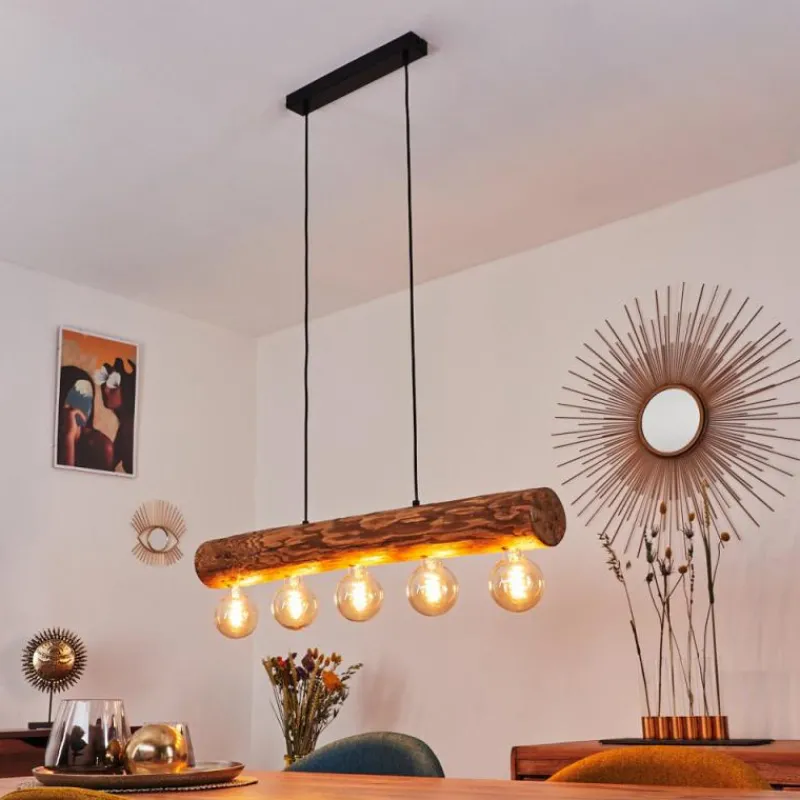 Luminaires Scandinaves-hofstein Suspension Canedo Noir, 5 lumières