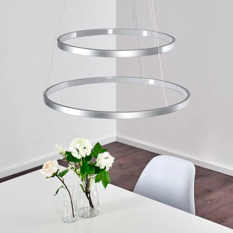 hofstein Suspension Canisteo LED Argenté, 2 lumières