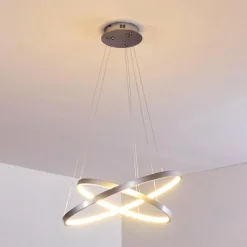 hofstein Suspension Canisteo LED Argenté, 2 lumières