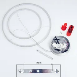 hofstein Suspension Canisteo LED Argenté, 2 lumières, Télécommandes, Changeur de couleurs