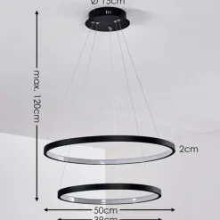hofstein Suspension Canisteo LED Noir, 2 lumières