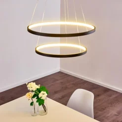 hofstein Suspension Canisteo LED Noir, 2 lumières