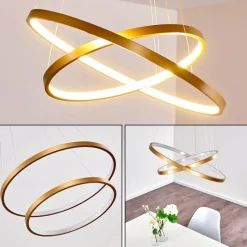 Lampes Art Déco-hofstein Suspension Canisteo LED Or, 2 lumières