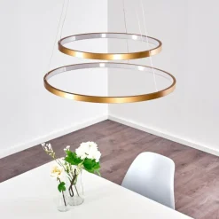 Lampes Art Déco-hofstein Suspension Canisteo LED Or, 2 lumières