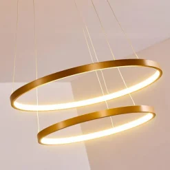 Lampes Art Déco-hofstein Suspension Canisteo LED Or, 2 lumières