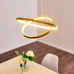 Lampes Art Déco-hofstein Suspension Canisteo LED Or, 2 lumières