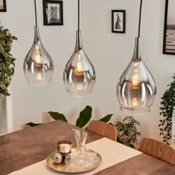 Suspension Verre Fumé-hofstein Suspension Capdevila Chrome, 3 lumières