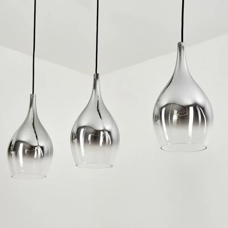 Suspension Verre Fumé-hofstein Suspension Capdevila Chrome, 3 lumières