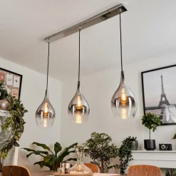 Suspension Verre Fumé-hofstein Suspension Capdevila Chrome, 3 lumières