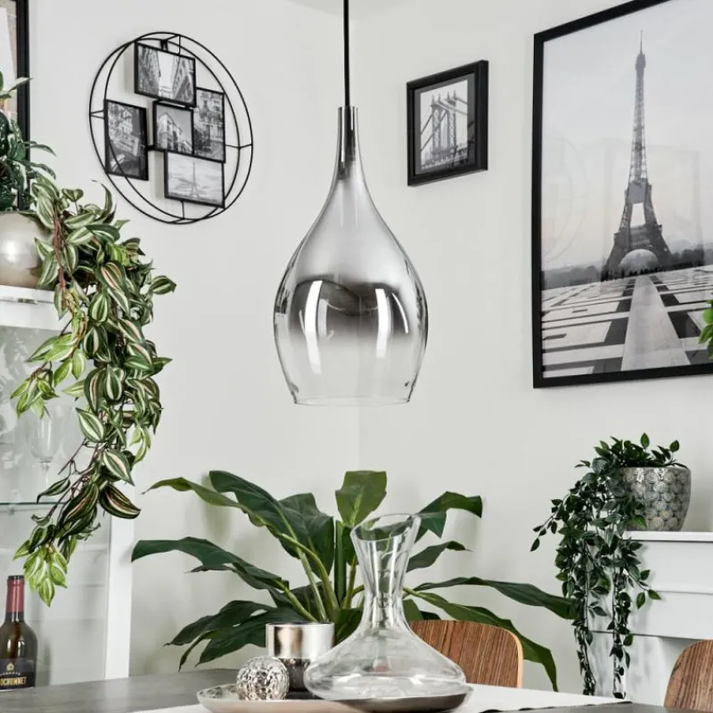 Suspension Verre Fumé-hofstein Suspension Capdevila Chrome, 1 lumière