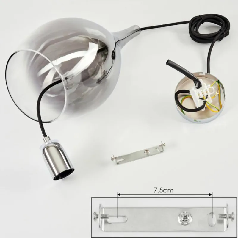 Suspension Verre Fumé-hofstein Suspension Capdevila Chrome, 1 lumière