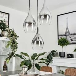 Suspension Verre Fumé-hofstein Suspension Capdevila Chrome, 3 lumières