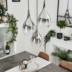 Suspension Verre Fumé-hofstein Suspension Capdevila Chrome, 3 lumières