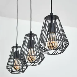 Lampes Vintages & Rétros-hofstein Suspension Cassils Noir, 3 lumières
