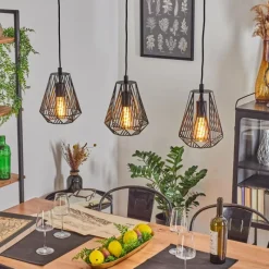 Lampes Vintages & Rétros-hofstein Suspension Cassils Noir, 3 lumières