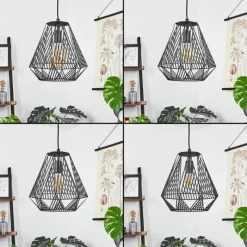 hofstein Suspension Cassils Noir, 1 lumière