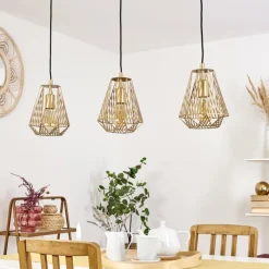 Lampes Dorées-hofstein Suspension Cassils Or, 3 lumières