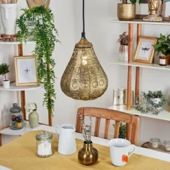 Luminaires Orientaux-hofstein Suspension Cassis Vieux laiton, 1 lumière