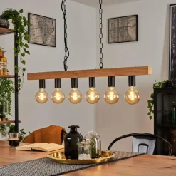 Lampes Vintages & Rétros-hofstein Suspension Cava Écru, Noir, 6 lumières