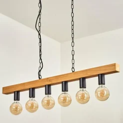 Lampes Vintages & Rétros-hofstein Suspension Cava Écru, Noir, 6 lumières