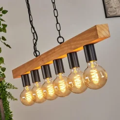 Lampes Vintages & Rétros-hofstein Suspension Cava Écru, Noir, 6 lumières