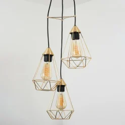 Lampes Industrielles-hofstein Suspension Cenova Laiton, Noir, 3 lumières