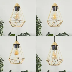 Lampes Vintages & Rétros-hofstein Suspension Cenova Laiton, 3 lumières