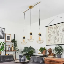 Lampes Vintages & Rétros-hofstein Suspension Cenova Laiton, 3 lumières