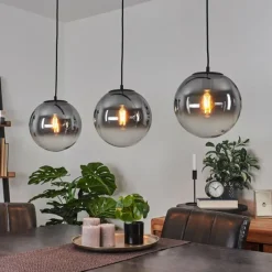 hofstein Suspension Cercado Noir, 3 lumières