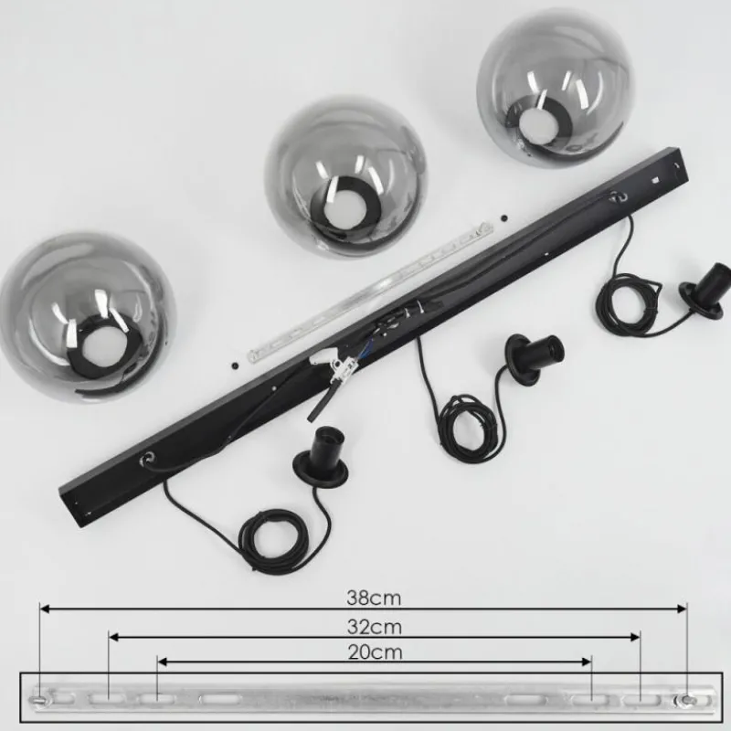 hofstein Suspension Cercado Noir, 3 lumières