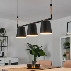 Luminaires Scandinaves-hofstein Suspension Cerrizal Écru, Noir, 3 lumières