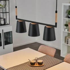 Luminaires Scandinaves-hofstein Suspension Cerrizal Écru, Noir, 3 lumières