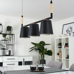 Luminaires Scandinaves-hofstein Suspension Cerrizal Écru, Noir, 3 lumières