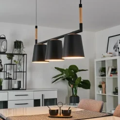 Luminaires Scandinaves-hofstein Suspension Cerrizal Écru, Noir, 3 lumières