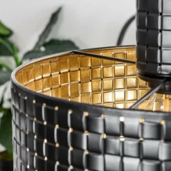 Lampes Dorées-hofstein Suspension Chabian Brun, Couleur bois, Noir, 2 lumières