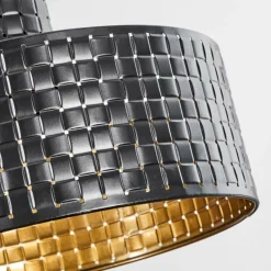 Lampes Dorées-hofstein Suspension Chabian Brun, Couleur bois, Noir, 3 lumières