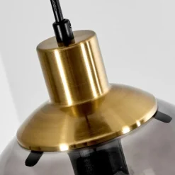 Suspension Verre Fumé-hofstein Suspension Charlet Noir, 5 lumières