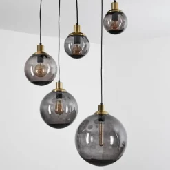 Suspension Verre Fumé-hofstein Suspension Charlet Noir, 5 lumières